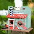 thumbnail image 2 of Home Decorative Flamingo Paradise Wood Bird House - Multicolor, 2 of 5