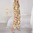 thumbnail image 3 of Goofa Hamburger Pizza Coke Printed Women’s 2 Piece Pajama Set Super,Pajamas Women's Long Sleeve Sleepwear Soft Button Down Loungewear Pjs Lounge Set Nightwear-X-Large, 3 of 9