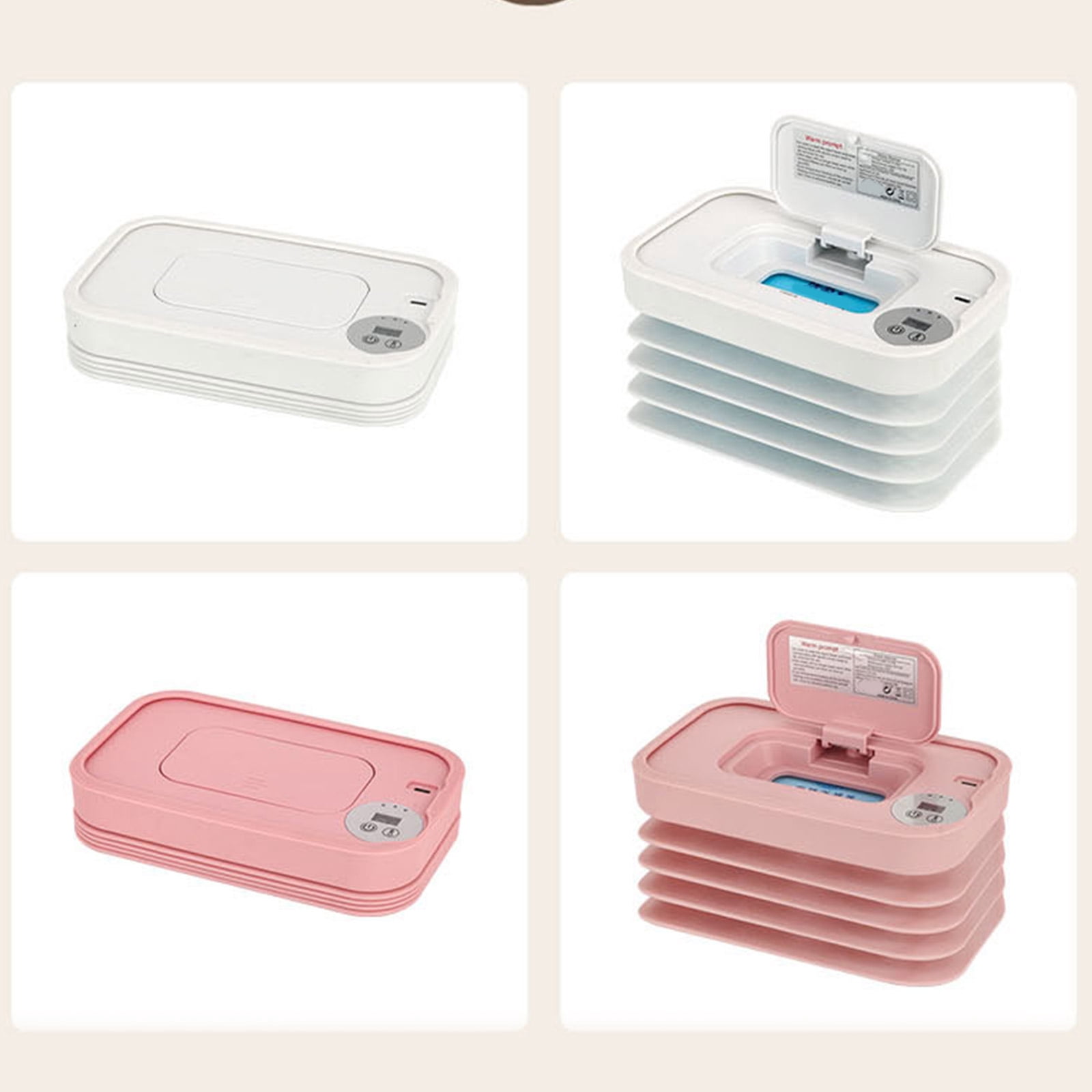 Baby Wipes Warmer Compact Foldable Design Triple Temperature Option Wet Wipes Heating Systems For Travel Convenience