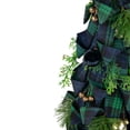 thumbnail image 2 of Northlight Pine, Jingle Bell and Plaid Ribbon Christmas Cone Tree - 18" - Green and Blue, 2 of 3