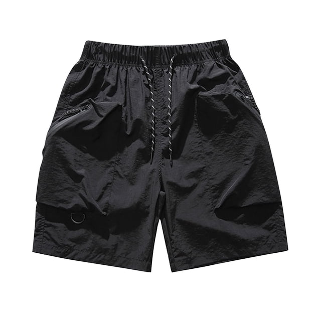 pstuiky Pantalones cortos para hombre, Pantalones cortos casuales de cintura elástica de color sólido a la moda para hombre Pantalones cortos de golf