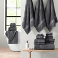 thumbnail image 5 of Casa Platino 100% Ring-Spun Cotton Towels Pack of 24 – 2 Bath Sheets, 2 Gym Towel, 2 Bath, 4 Fingertip, 6 Hand, 8 Washcloths, Ideal for Family & Airbnb, Easy Care – Cool Grey, 5 of 7