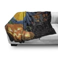 thumbnail image 3 of Halloween Soft Flannel Fleece Throw Blanket, Gothic Halloween Haunted House Party Theme Design Trick or Treat Motifs Print, Cozy Plush for Indoor and Outdoor Use, 50" x 60", Multicolor, by Ambesonne, 3 of 6
