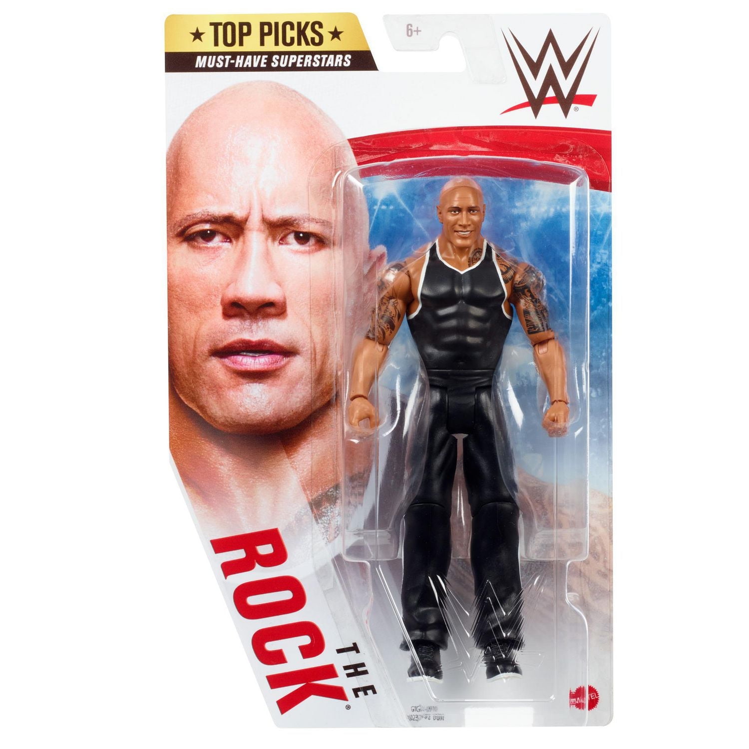 WWE Top Picks The Rock Action Figure, 6-in / 15.24-cm Posable Collectible & Gift for Ages 6 Years Old & Up