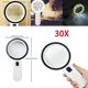 thumbnail image 3 of 30x Magnifying Glass with LED Light Handheld Illuminated Magnifier for Close Work Reading Inspection Coins Jewelry, 3 of 5