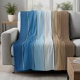 thumbnail image 2 of Blue Brown Blanket Soft Cozy Warm Throw Blanket for Couch, Plush Fuzzy Flannel Fleece Blankets for Sofa, Gradient Wood Grain Farmhouse Country Bed Blankets Lightweight Gifts for Women, 40"x60", 2 of 9