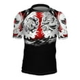 thumbnail image 2 of Raven Fightwear Men's Tiger and Dragon Short Sleeve BJJ Rash Guard MMA Black Small, 2 of 3