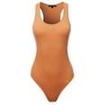 thumbnail image 2 of A2Y Women's Fashion Basic Premium Cotton Racerback Tank Body Suit Butter Orange L, 2 of 5