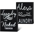 thumbnail image 1 of 2 Pieces Wood Laundry Signs Wash Laundry Plaque Decor Rustic Wood Block Decor Sign Retro Wash Laundry Decor Block Funny Wooden Farmhouse Decoration for Home Laundry Bathroom, 6 x 8 Inch, 1 of 7