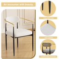 thumbnail image 5 of Set of 4 Dining Chairs, Medieval Modern Dining Chairs, Teddy Velvet Chairs with Metal Legs, Kitchen, Easy to Assemble Suitable for Home and Office Use (White), 5 of 7