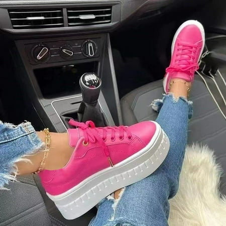 

Jacenvly 2024 New Women s Slip on Shoes Comfort Fashion Comfortable for Walking Sneakers Lace up Shoes Hot Pink Sandals for Women Clearance