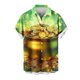 thumbnail image 1 of Mens Casual de Manga Corta Botón Abajo Camisas de Impresión Turndown Cuello Botón Camisa Poliéster, Moda de Verano Superior para Hombres Al Aire Libre, 1 of 4
