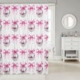 thumbnail image 2 of Cartoon Bowknot Kid Shower Curtains,Bow Tie Butterfly Knot Princess Bathroom Curtains for Girls Women,Western Cowgirl Disco Ball Retro Pink White Waterproof Curtains,12 Hooks Suits,72"W x 84"L, 2 of 5