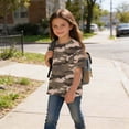 thumbnail image 5 of Agkizg Girls Camouflage Print T-Shirt Loose Fitting Short Sleeve Top for Kids Casual Summer Tee, Sizes 10-11 Years, 5 of 6