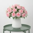 thumbnail image 1 of Bouquet de flores simuladas Xiangfei 9 cabezas, decoración de hogar, arte floral falso, diseño elegante, alta simulación, fácil de instalar, para sala de estar, flores artificiales, 1 of 7