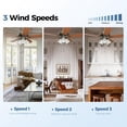 thumbnail image 3 of 42" Indoor Ceiling Fan with Lights, Ceiling Fan Pull Chain,Durable 5 Blades, for Indoor/Living Room/Bedroom/pergolas, Brown, 3 of 9