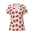 thumbnail image 2 of Uemuo Strawberries Drawing Women's Deep V-Neck Low Cut Tops - Casual Loose Fit with Stainless Steel Loop, Soft, Breathable, Perfect for Office, Travel, and Daily Wear-XX-Large, 2 of 5
