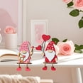 thumbnail image 4 of QianGlow Valentine’s Day Wooden Gnome Decoration, Cute Heart Flower Gnome Figurine with Dangling Rope Legs, Handmade Shelf Mantel Decor, Romantic GiftD, 4 of 6
