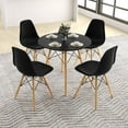 thumbnail image 4 of Costway Dining Table Set Modern 5 PCS For 4 Round Dining Room Table Set with Solid Wood Leg Black, 4 of 10