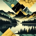 thumbnail image 3 of Ambesonne Lake Duvet Cover Set, Dark Woods Mountains Modern, Twin, Dark Green Teal Khaki, 3 of 3
