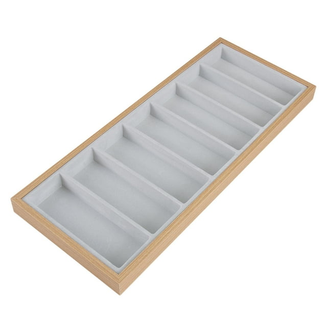 KLKCMS Plateau pour Lunettes et Bijoux Empilable Organisateur de Lunettes de Soleil Support de Rangement Gris