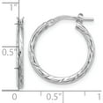 thumbnail image 4 of Sterling Silver Rhodium-Plated Polished Diamond-Cut 2.00Mm Hoop Earrings (Width 19.7) (Length 21.25) - Jbsp, 4 of 5