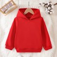 thumbnail image 2 of KPOPLK Kids Boy's Cool Hoodies Fall Toddler Long Sleeve Pullover Fleece Hooded Winter Solid Color Casual Clothes Red Size 9-10 Years, 2 of 8