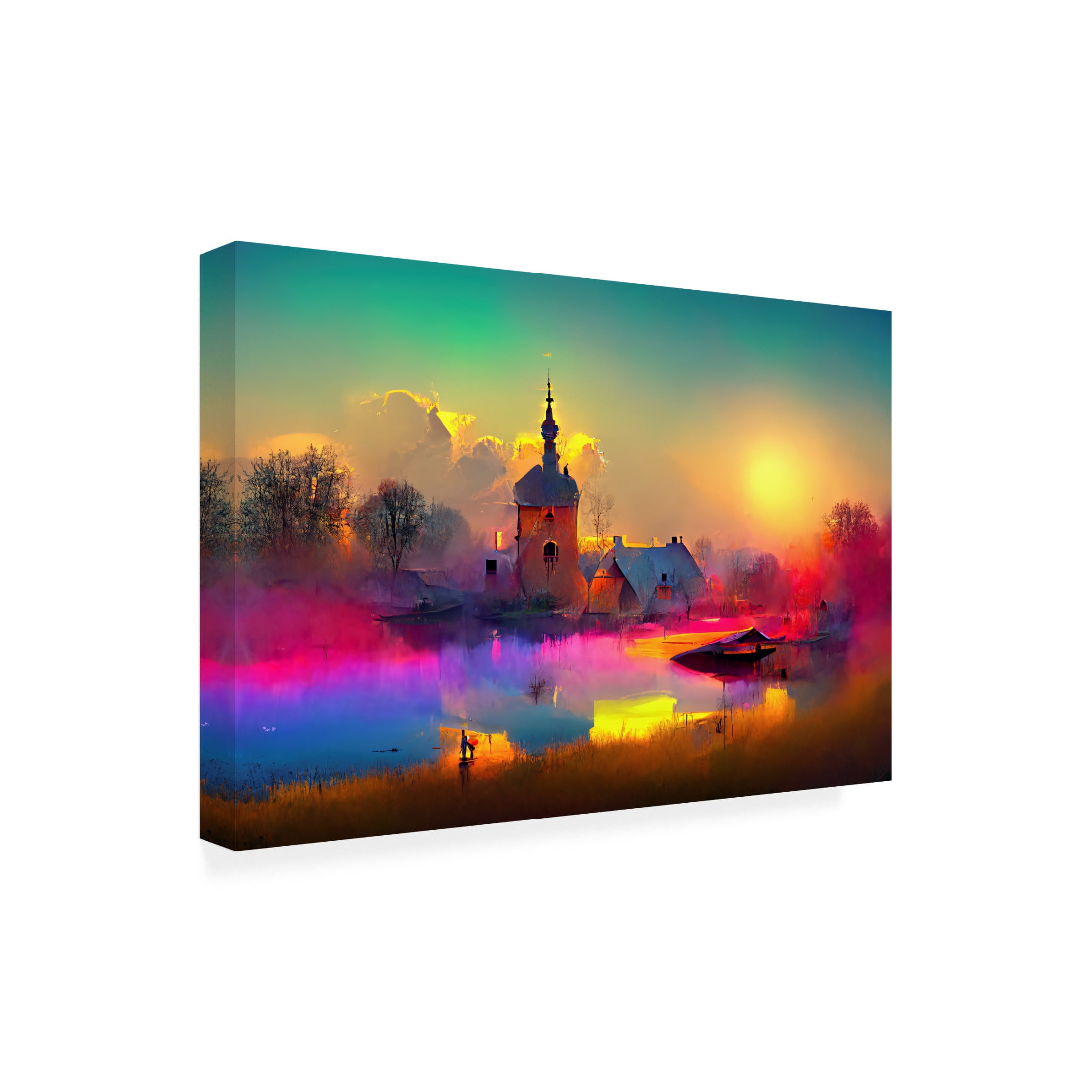 Canvas Wall Art - Ray Heere 'Medieval Landscapes 9' Wall Art for Living Room, Bedroom, or Office Décor by Trademark Fine Art - 32 x 22 Inches