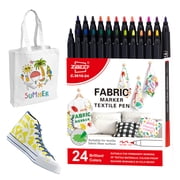 12/24 Colors/set Waterproof Colorfast Fabric Textile Marker Pen, Permanent Pen for DIY Clothes Art Graffiti Drawing Painting Pen