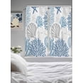 thumbnail image 4 of Navy Blue Gray Coastal Living Room Curtains 72 Inches length, Summer Beach Coral Shell Ocean Window Treatment Curtain Drapes, Light Filtering Drapes for Bedroom Laundry Room, 52"x72", 2 Panels, 4 of 7