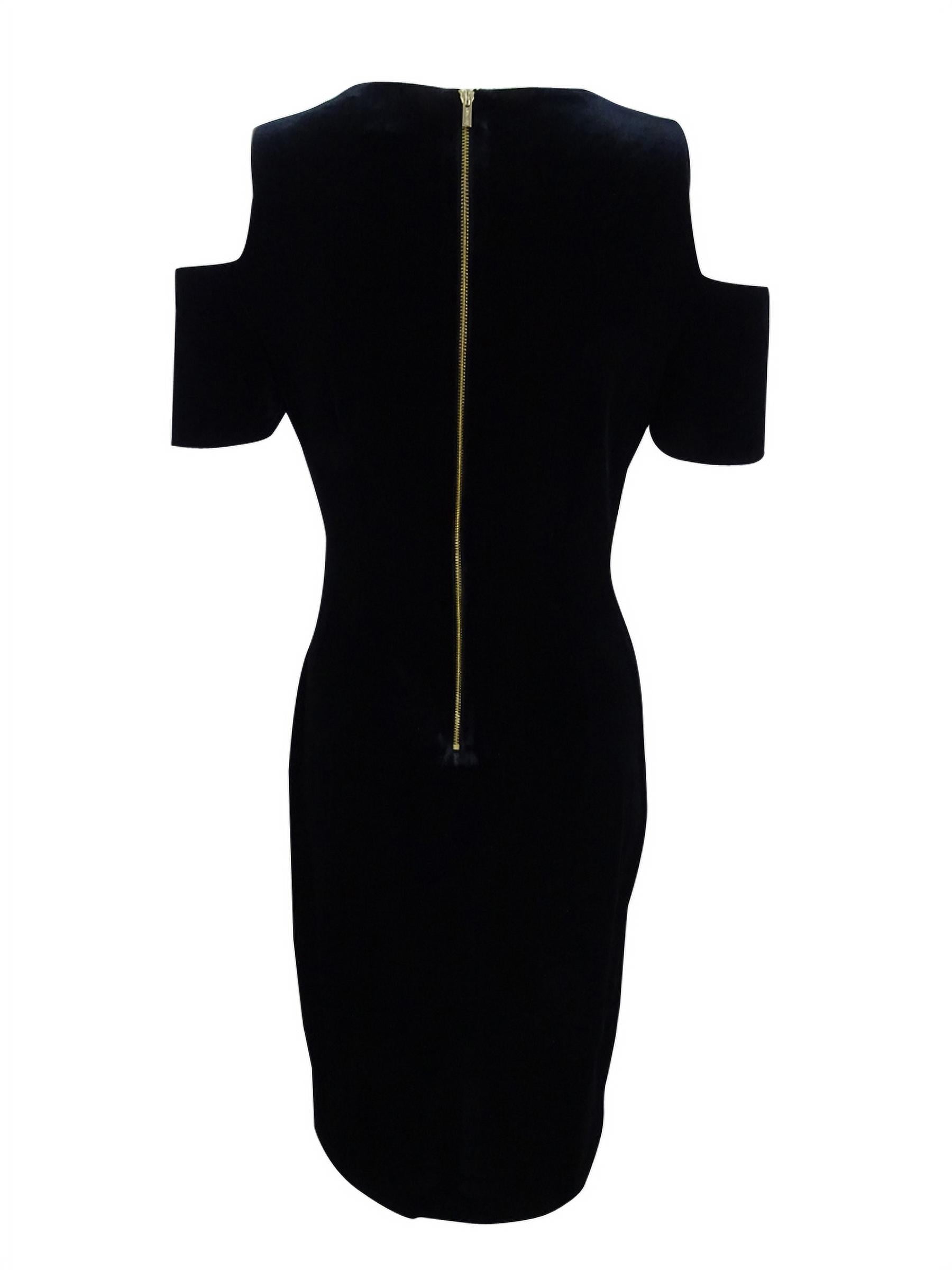 Calvin Klein Women's Velvet Cold-Shoulder Dress (12, Black) - Walmart.com