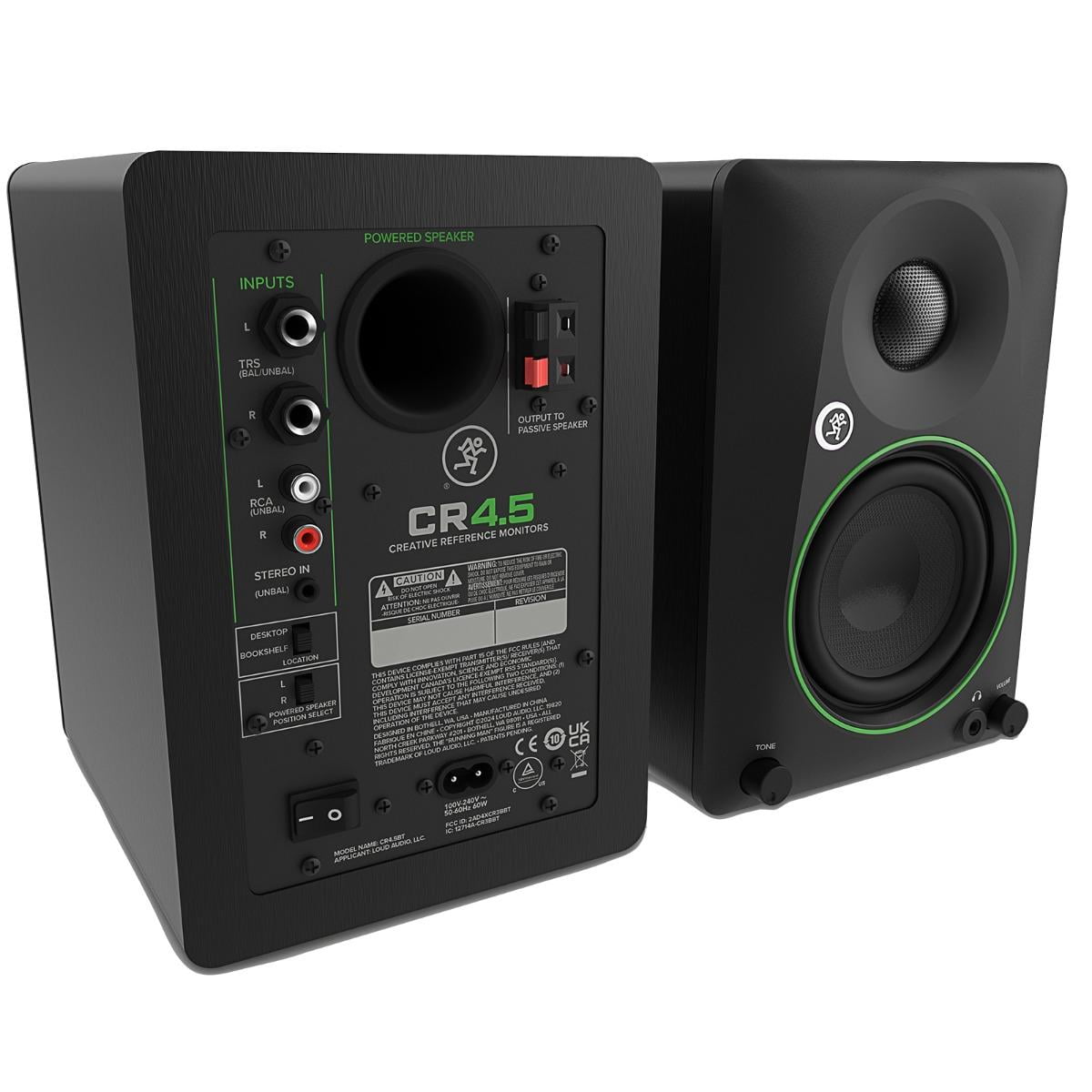 Mackie CR4.5 4.5" Powered Studio Monitors with Stands Package
