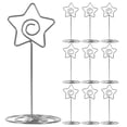 thumbnail image 1 of KAKOWELY 10 clips para sujetar notas en forma de pentágono para recuerdos de boda (plateados), 1 of 5