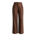thumbnail image 3 of cocolona Womens Summer Casual High Waist Dress Pants Elastic Waist Straight Wide Leg Business Suit Pants with Pockets, 3 of 5