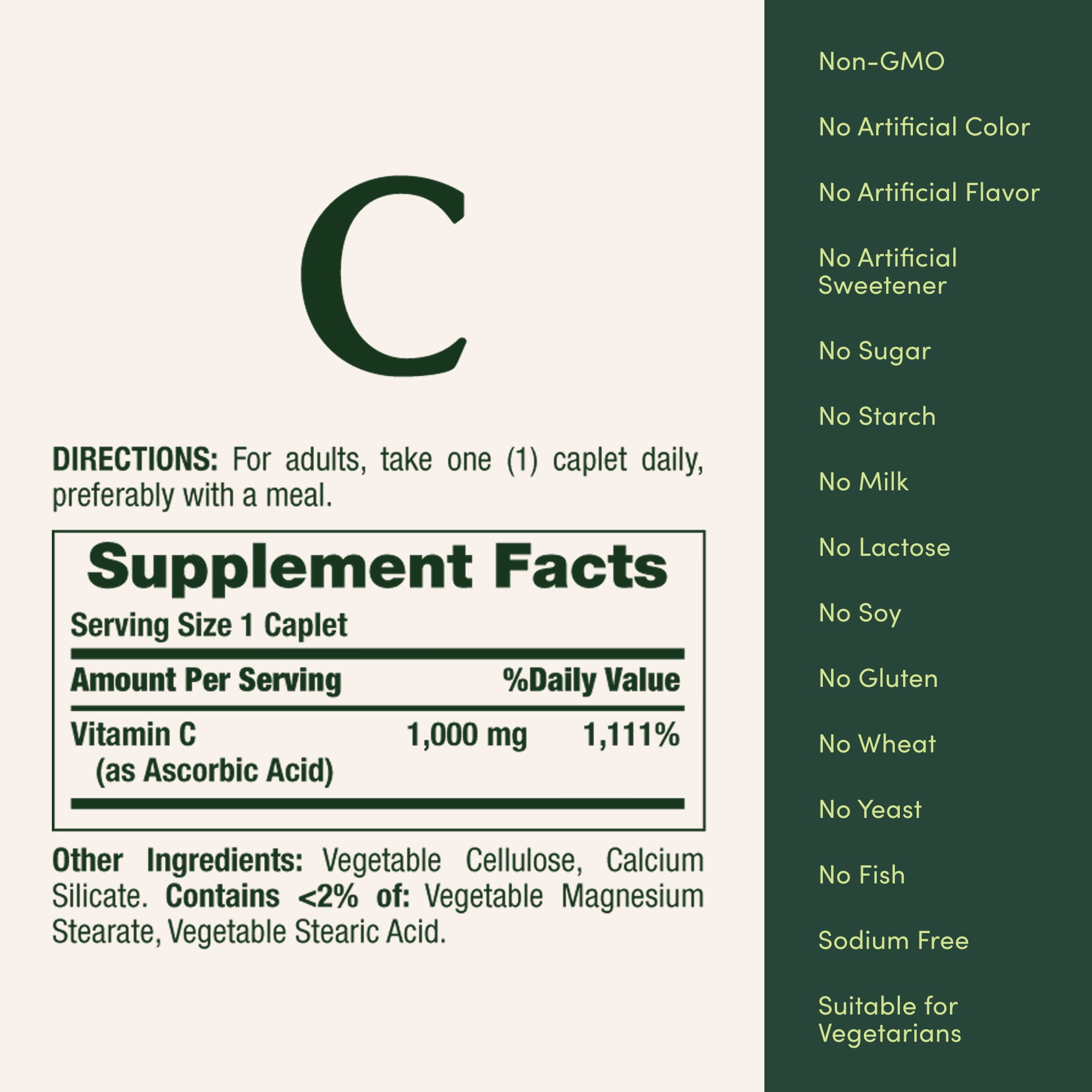 Nature's Bounty Vitamin C 1000mg Caplets, Immune Support Antioxidant Health Supplement, Non-GMO, Gluten-Free, 100 Count