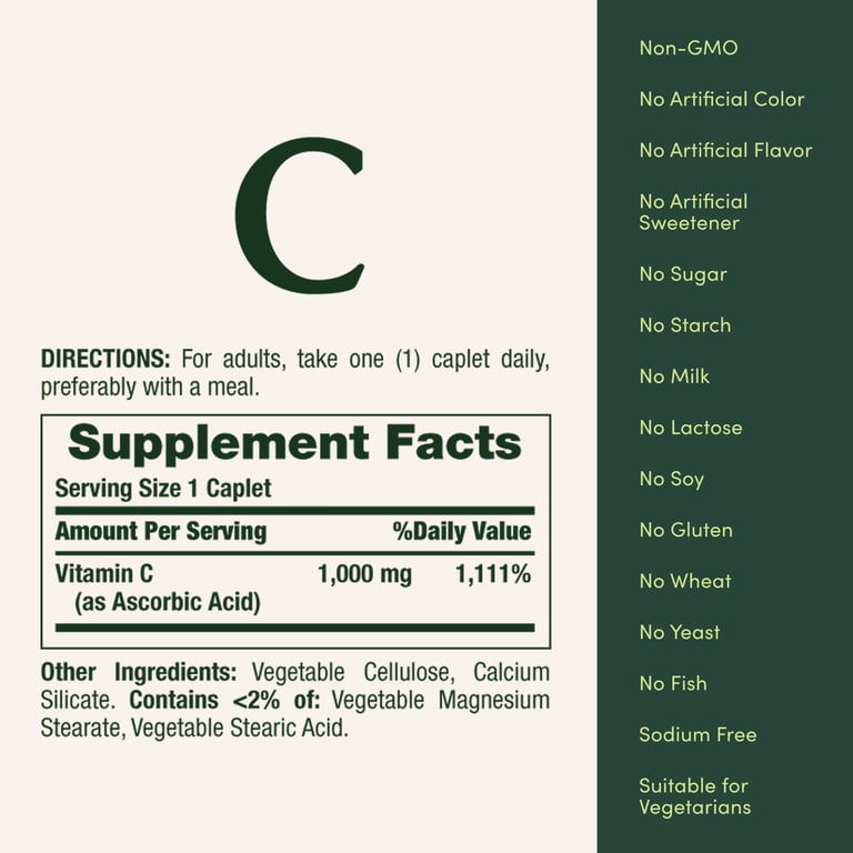 Nature's Bounty Vitamin C 1000 mg, Immune Support, 100 Caplets photo 2