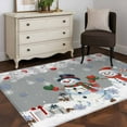 thumbnail image 3 of Hallway Runner Rugs 2.7x5 Ft, Grey Snowman Christmas Non Slip Area Rugs for Kitchen Bedroom Entryway, Xmas Snowflake Winter Ball Washable Carpet Runner Rug Floor Mats for Bedroom Home Decor, 3 of 9
