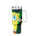 thumbnail image 1 of Pofeuu SpongeBob SquarePants Tasse à Glace en Acier Inoxydable 40OZ avec Poignée et Paille pour Plage/voyage, 1 of 8