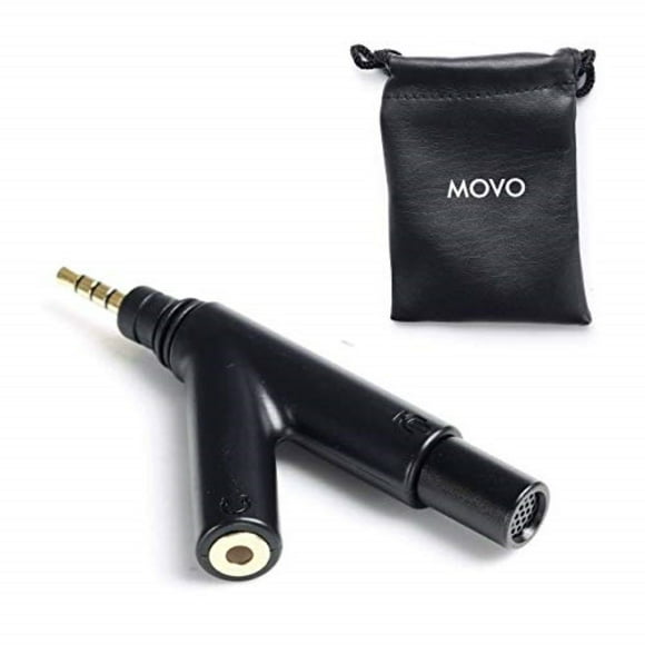 Movo MA1000 Microphone Omnidirectionnel en Forme de V avec Prise de Surveillance pour iPhone, iPad, Téléphone Intelligent et Tablettes Android