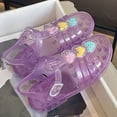 thumbnail image 6 of Fjofpr Little Girls Sandals Size 13 Fashion Girls' Sandals Roman Shoes Soft Soled Jelly Princess Shoes Breathable Hollow Roman Beach Shoes Sandals, 6 of 7