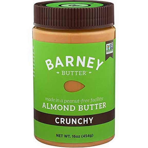 Barney Butter Almond Butter, Crunchy, 16 Ounce Jar, Skin-Free Almonds, No Stir, Non-GMO, Gluten Free, Keto, Paleo, Vegan