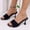 Black, variant on Women's Square Toe Stiletto Heeled Mules, Ribbed Fabric Peep Toe Dress Shoes, Plus Size Comfortable Stiletto High Heel Shoes for Spring Summer Wear