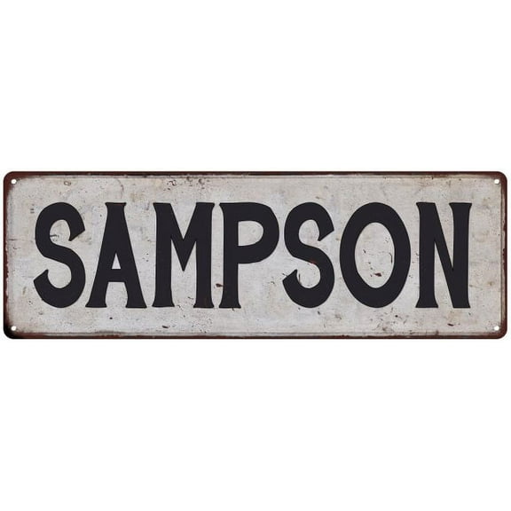 SAMPSON Vintage Look Gift Rustic Chic Metal Sign 6x18 206180036800