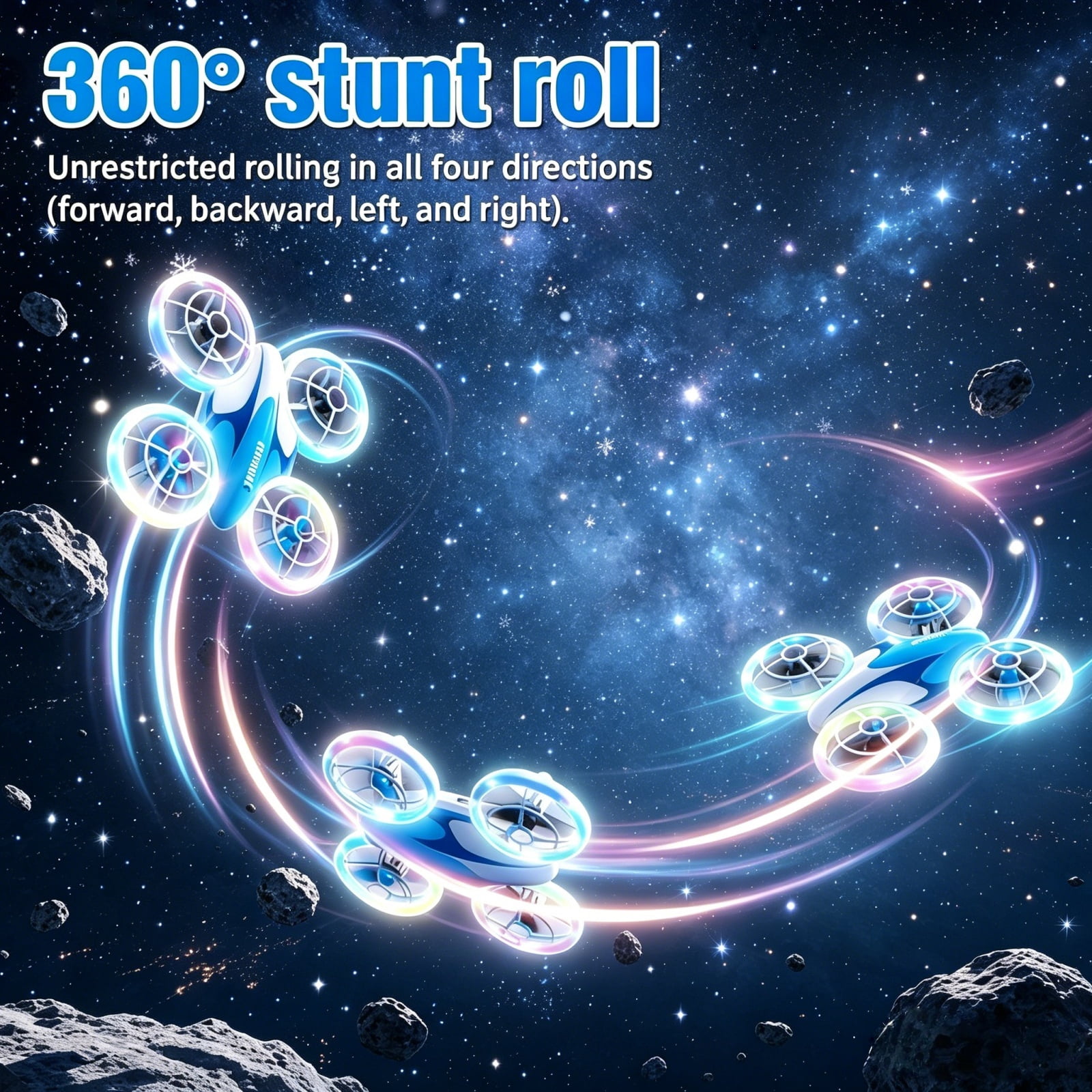 Mini Drone for Kids and Beginners with LED & Altitude Hold, RC Drone with Propeller Protection, 360°Flips, 3 Speed Mode, Indoor Outdoor Mini Quadcopter Toy Birthday Gift for Boys Girls