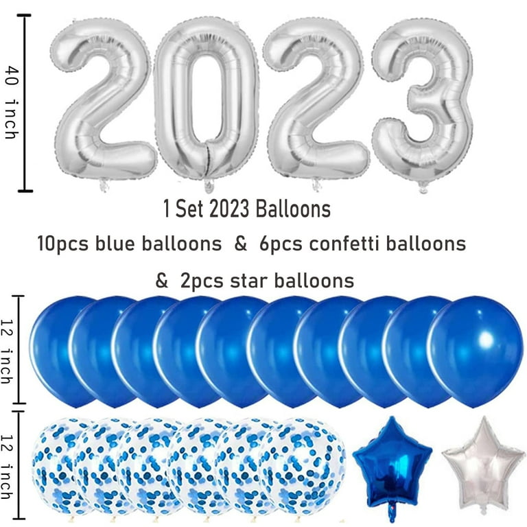 Blue Wrapping Paper with Birthday Confetti and Balloons - Viola Grace