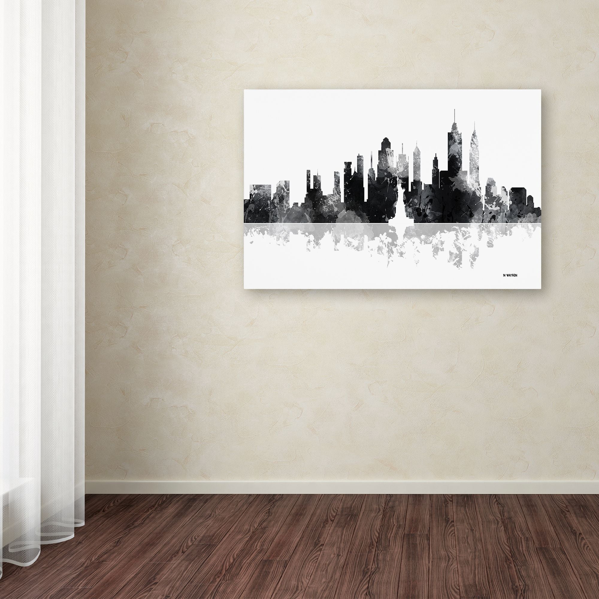 Trademark Fine Art "New York New York Skyline BG-1" Canvas Art by Marlene Watson