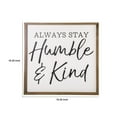 thumbnail image 5 of Benzara Wall Art with Always Stay Humble and Kind Typography, Brown and White, 5 of 5