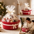 thumbnail image 5 of Dalxymotic Christmas Gift Basket, Cotton Rope Woven Storage Basket with Bow, Holiday Gift Giving Container, Christmas Decorations Indoor Outdoor for Home, Tabletop, Mantel, Shelf, 5 of 7
