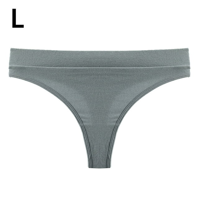 Women G-string Cotton Underwear Breathable Moisture Wicking Elastic Solid Color Girl Panties L