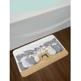 thumbnail image 2 of Groundhog Day Collection Bath Mat, Men in Suit and Cylinder Hats Look for Spring Marmot, Plush Bathroom Decor Mat with Non Slip Backing, 29.5" X 17.5", Ecru and Pale Purpleblue, by Ambesonne, 2 of 2